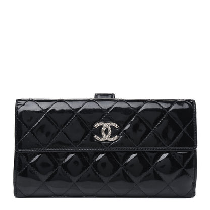Chanel Patent Quilted Large Brilliant Flap Wallet Black 1 of 20