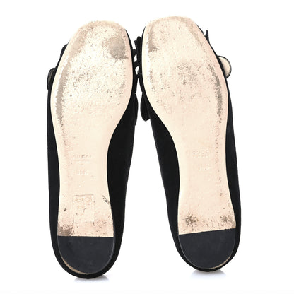 Gucci Kid Scamosciato GG Marmont Fringe Flats 36.5 Black 6 of 9
