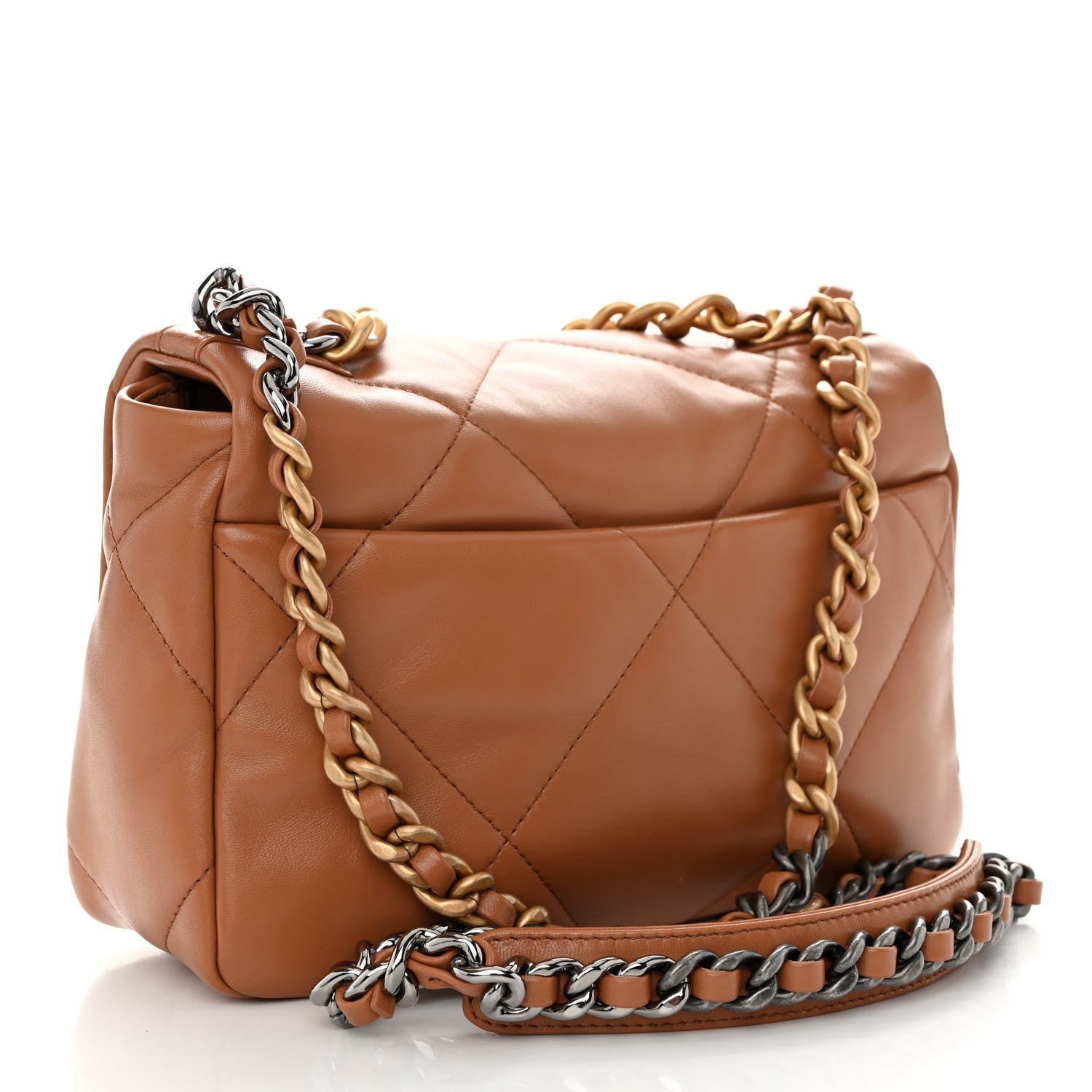 Chanel Lambskin Quilted Medium Chanel 19 Flap Brown 3 of 10