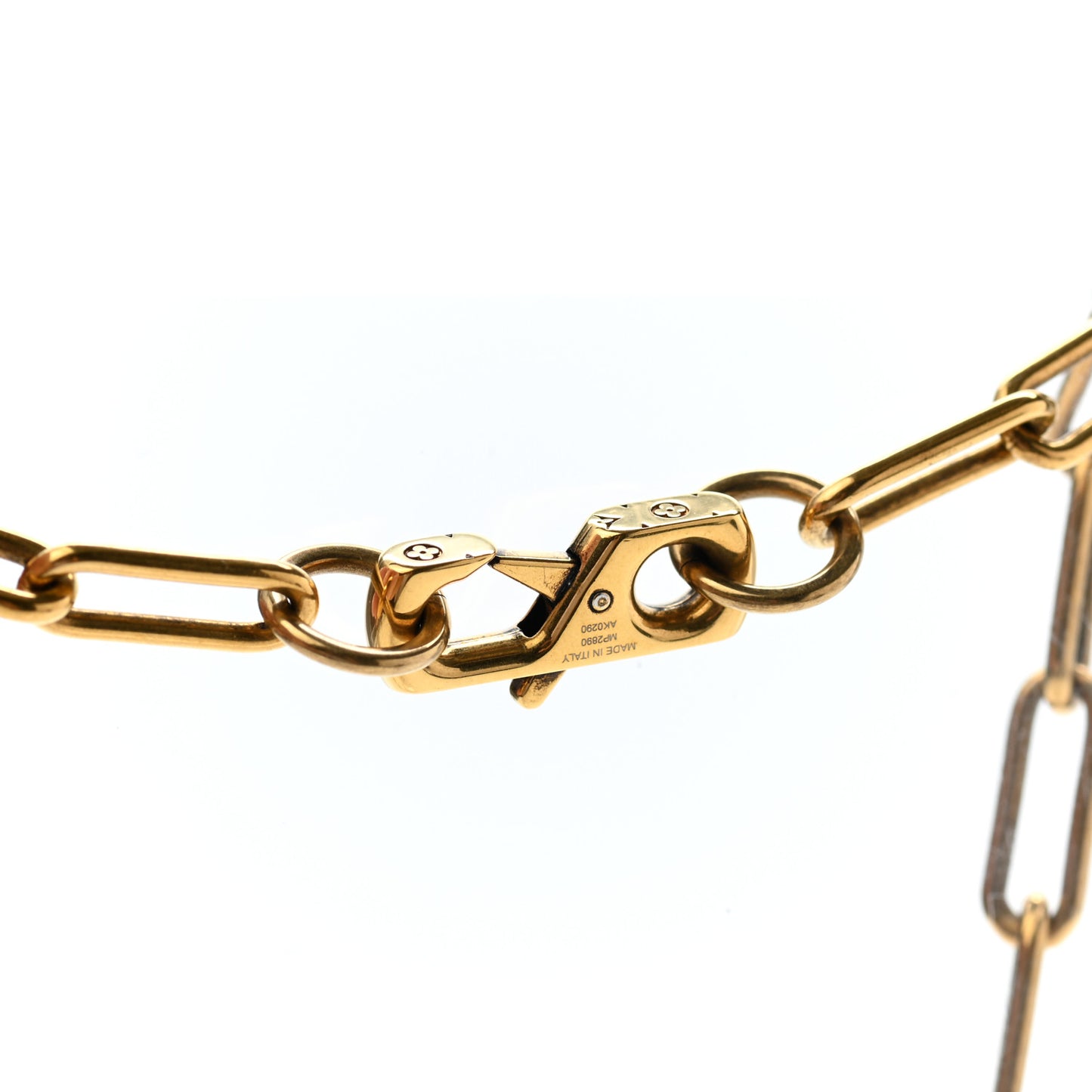 Metal LV Flower Necklace Gold