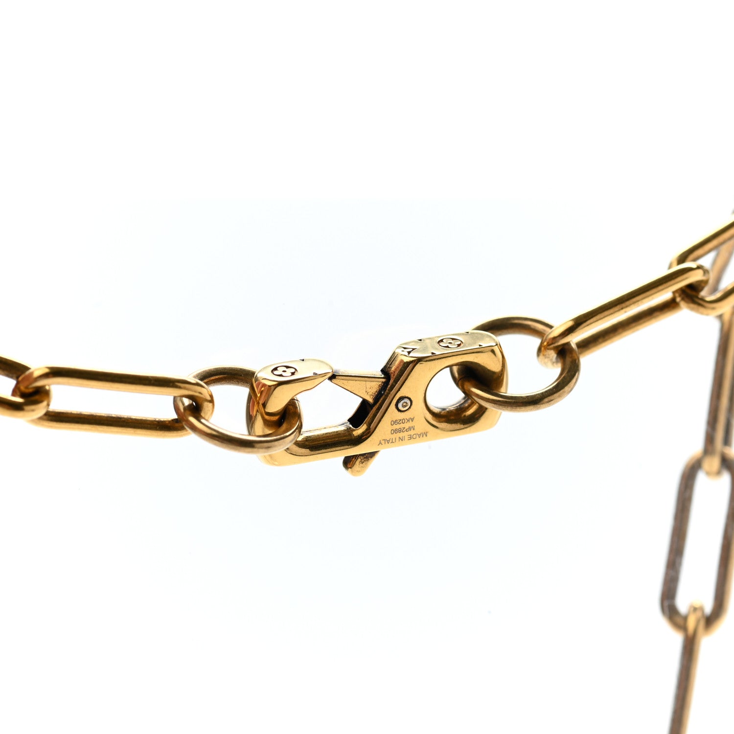 Louis Vuitton Metal LV Flower Necklace Gold 5 of 6