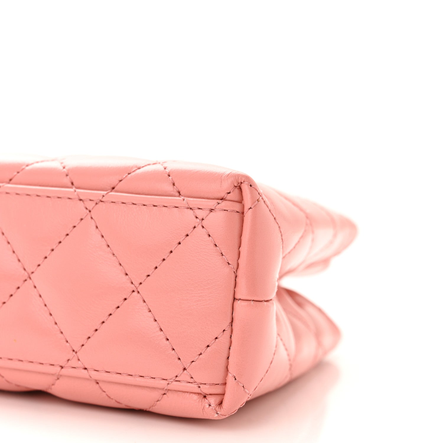 Chanel Shiny Aged Calfskin Quilted Nano Kelly Shopper Coral Pink 10 of 10