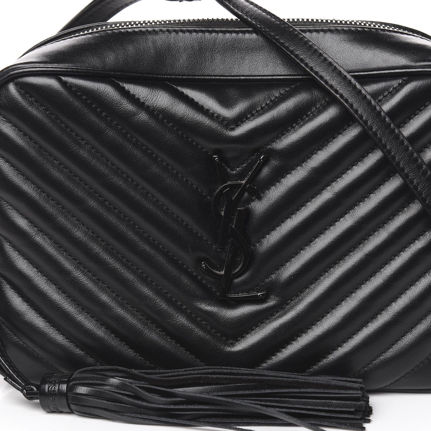 Saint Laurent Calfskin Matelasse Monogram Lou Camera Bag Black 9 of 9