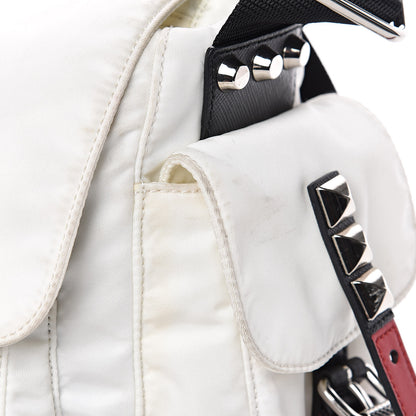 Prada Nylon New Vela Studded Messenger White Fuoco 11 of 18