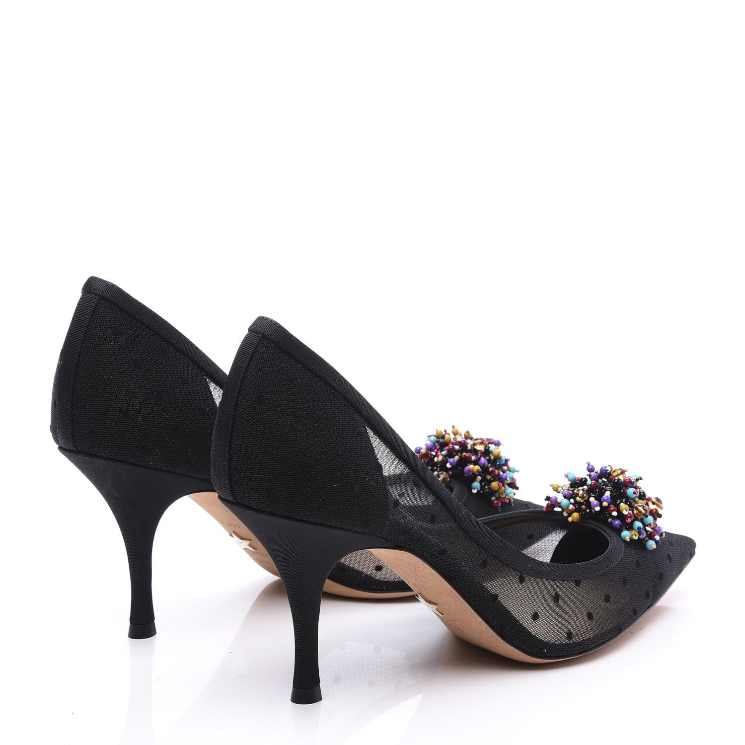 Christian Dior Mesh Blossom Pumps 39.5 Black 4 of 9