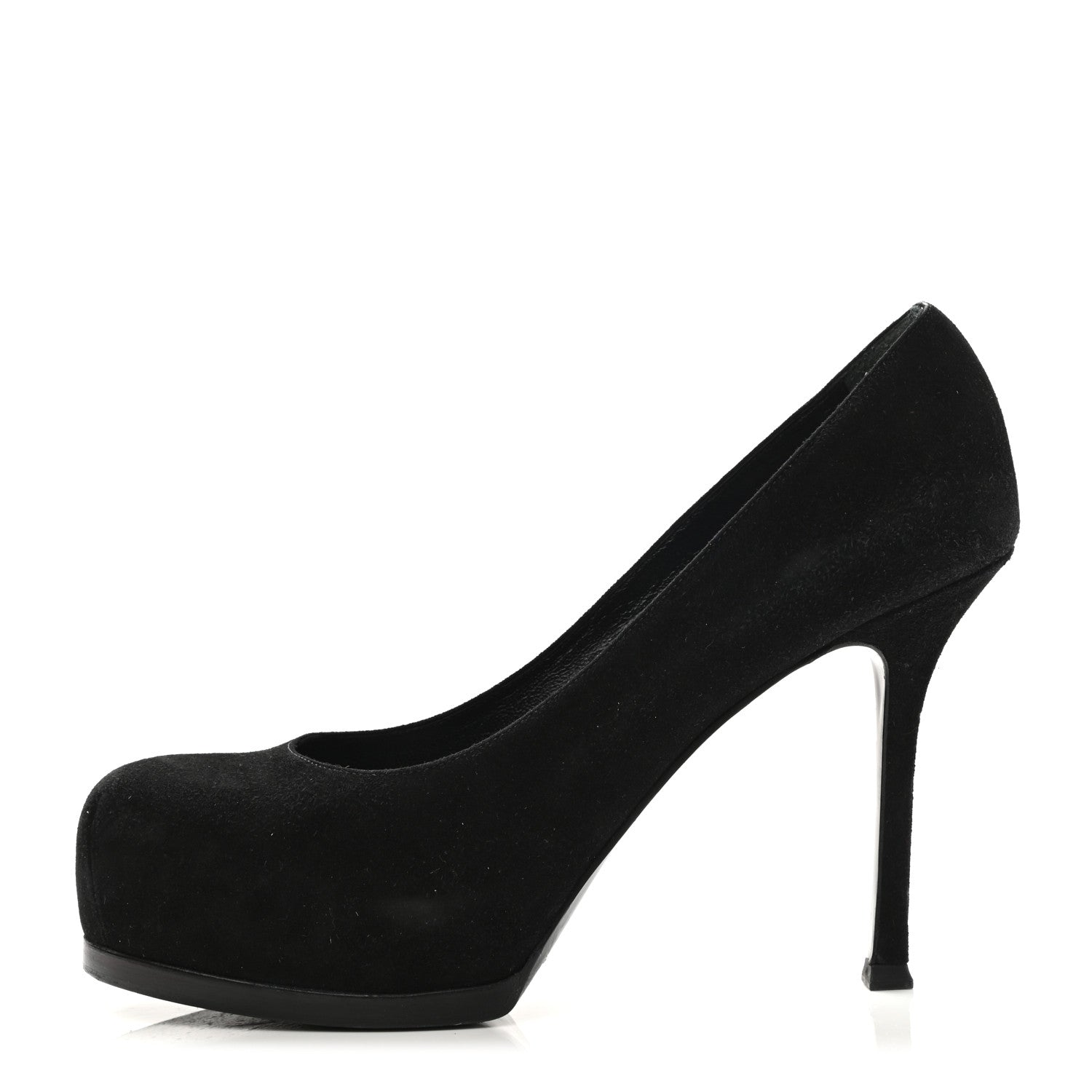 Saint Laurent Suede Calfskin Tribtoo 80 Pumps 38 Black 1 of 8