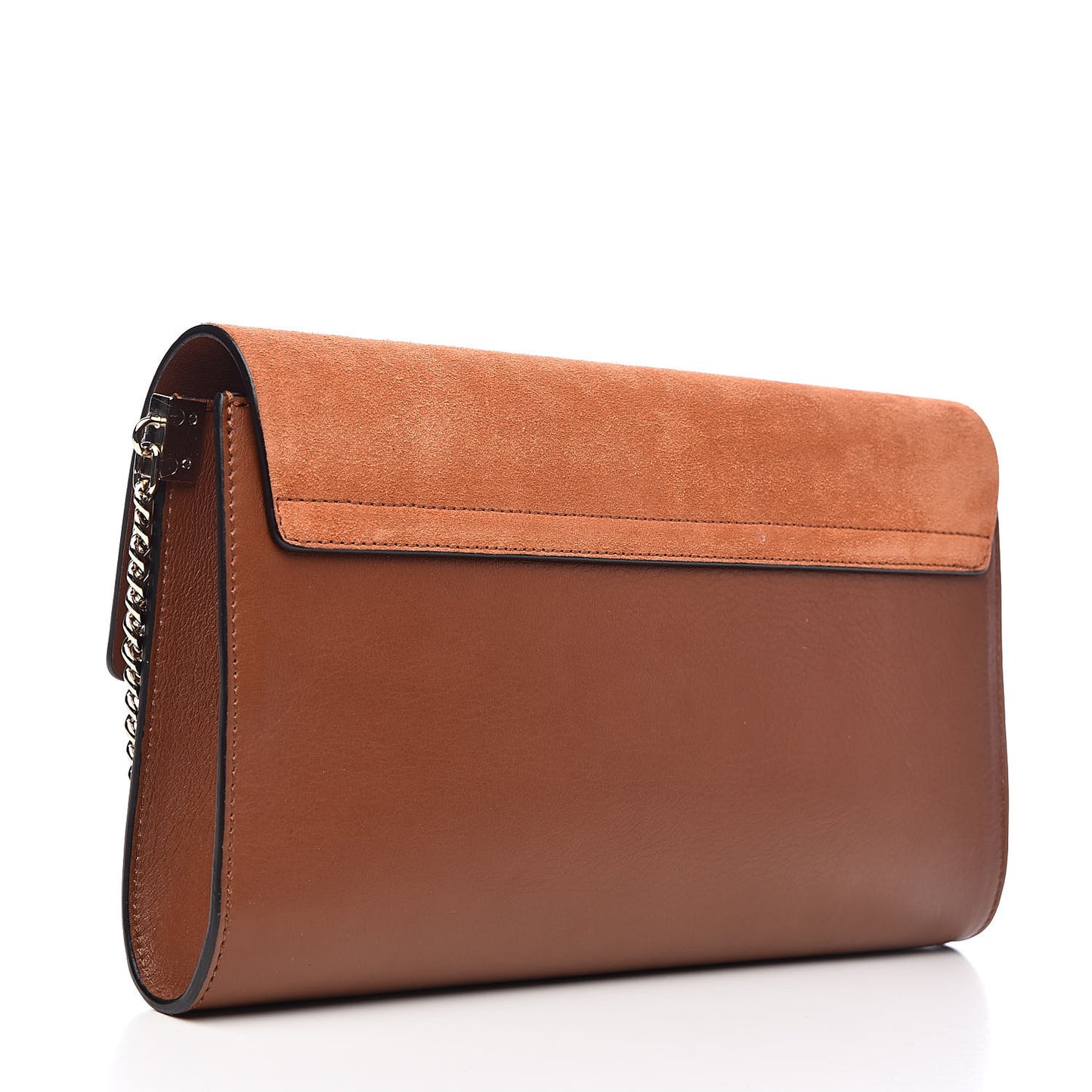 Suede Calfskin Faye Clutch Tobacco