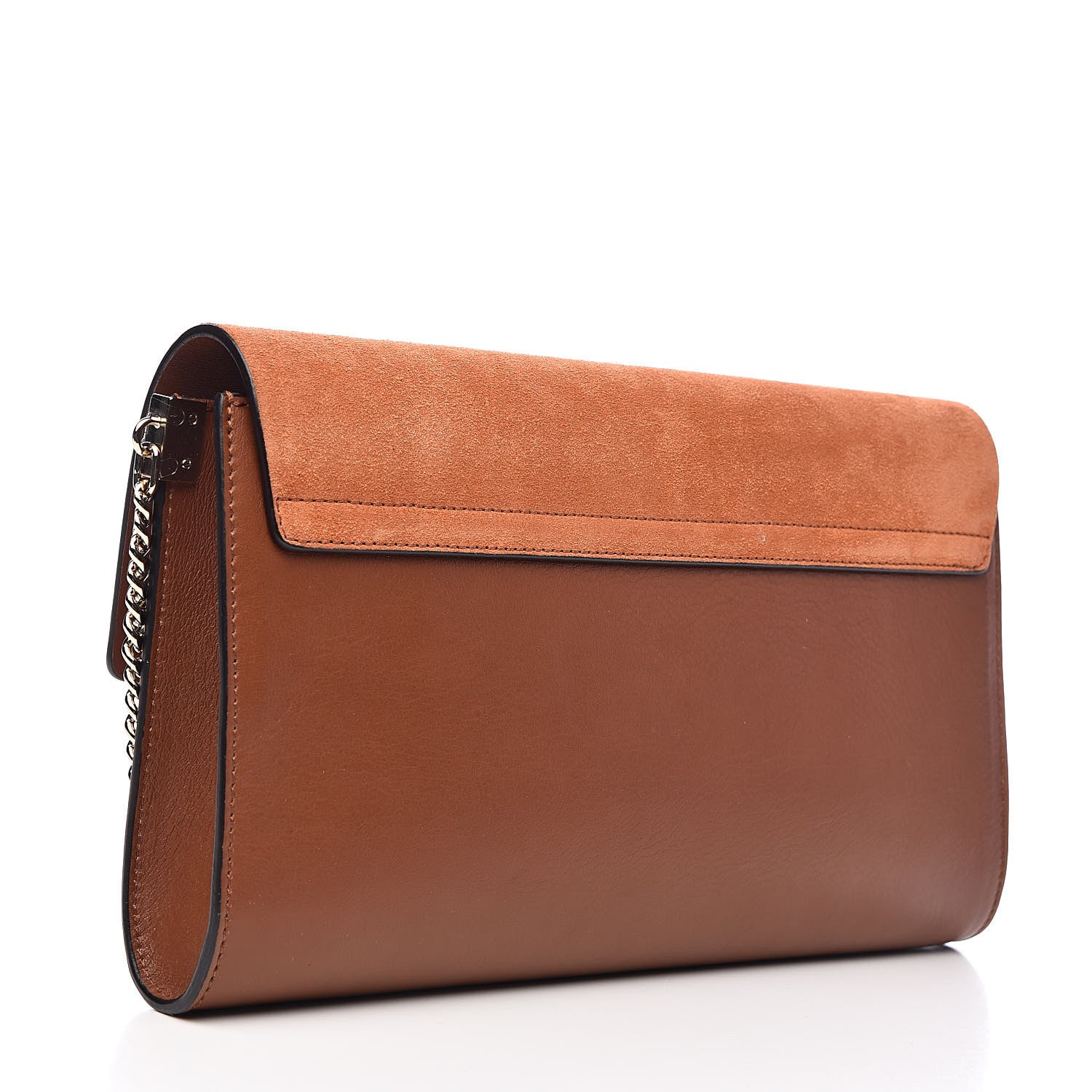 Chloe Suede Calfskin Faye Clutch Tobacco 3 of 9