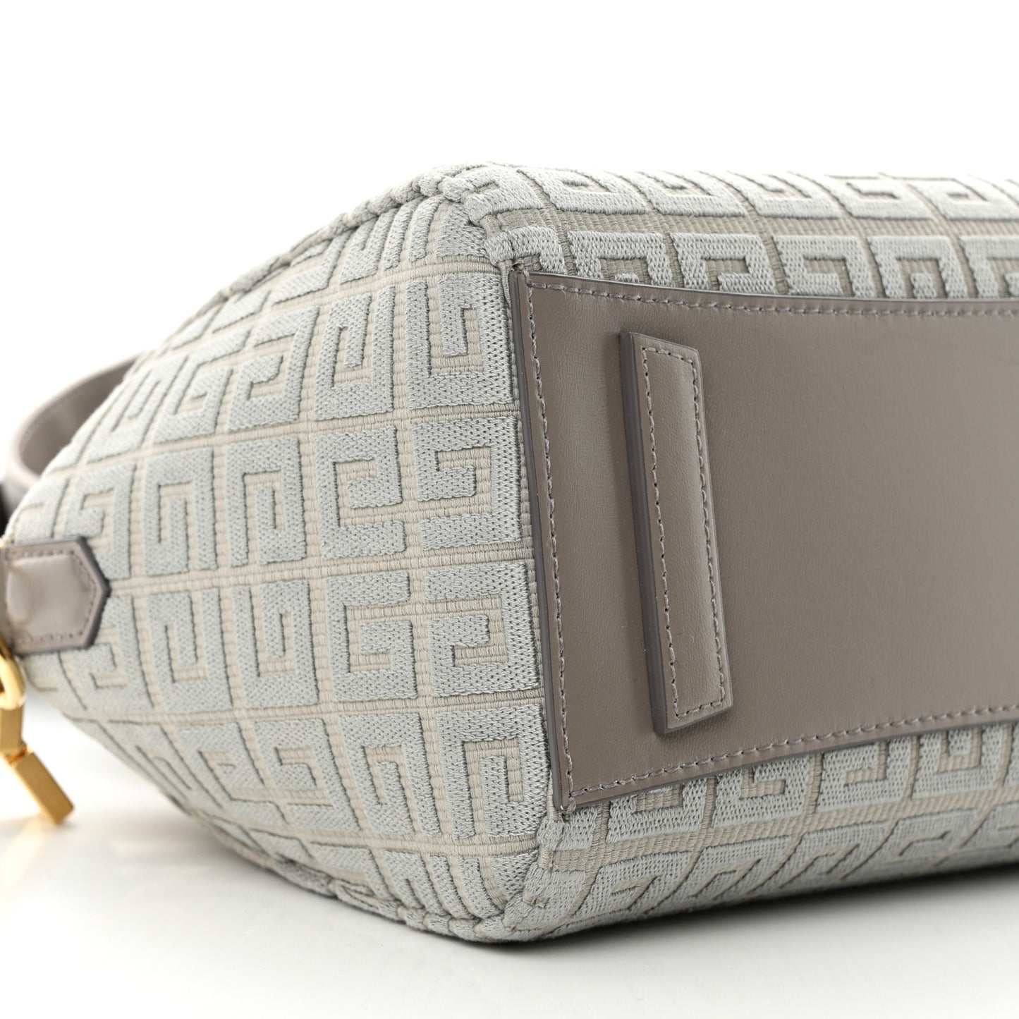 Canvas Jacquard Embroidered Calfskin 4G Mini Antigona Stone