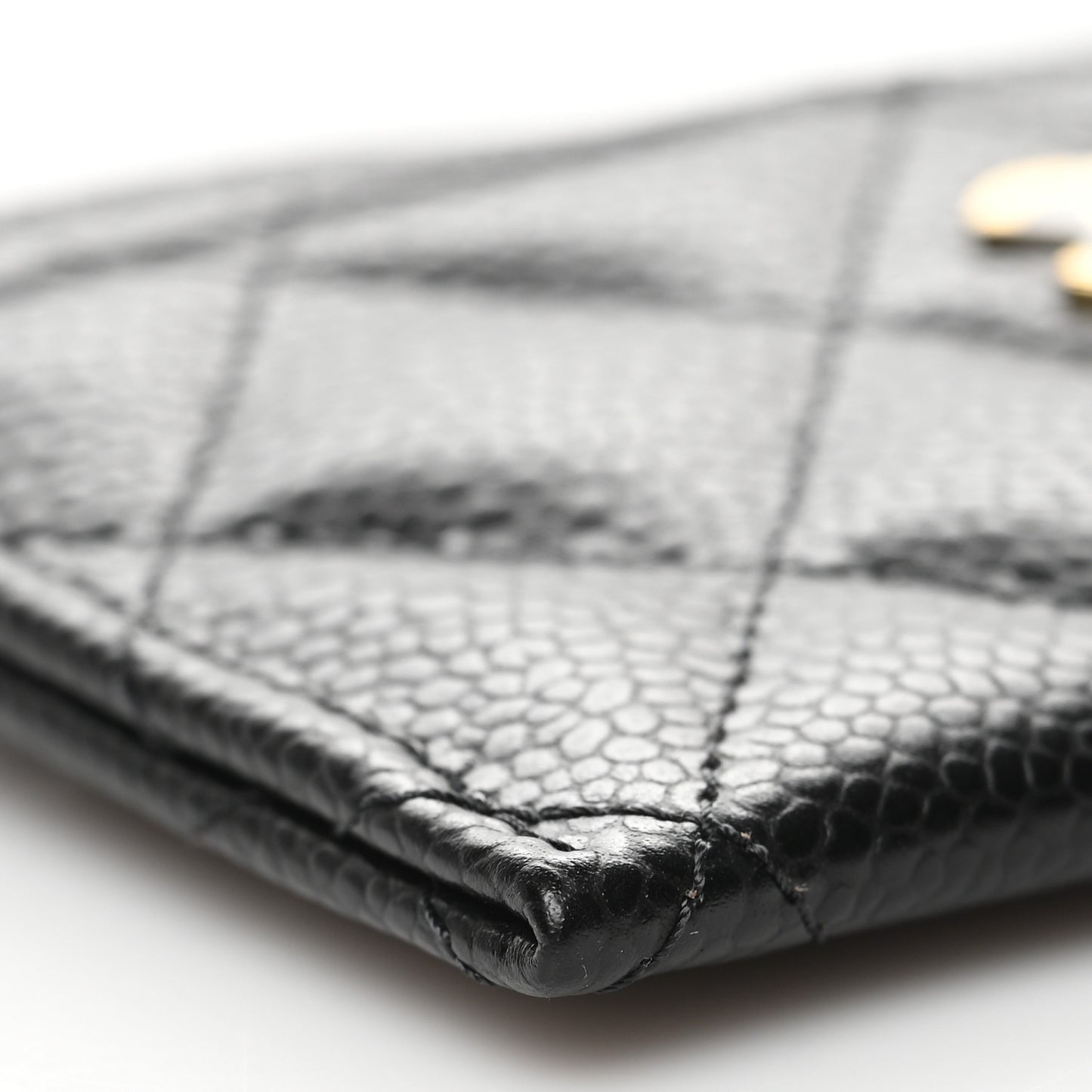 Caviar Quilted Card Holder Black