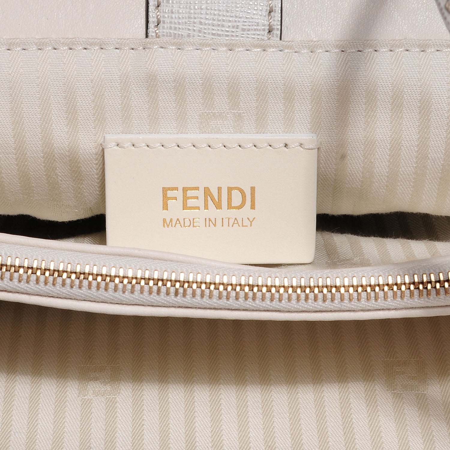 Fendi Vitello Elite Flamingo Petite 2Jours Tote Latte Bianco 6 of 9
