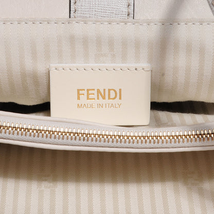 Fendi Vitello Elite Flamingo Petite 2Jours Tote Latte Bianco 6 of 9