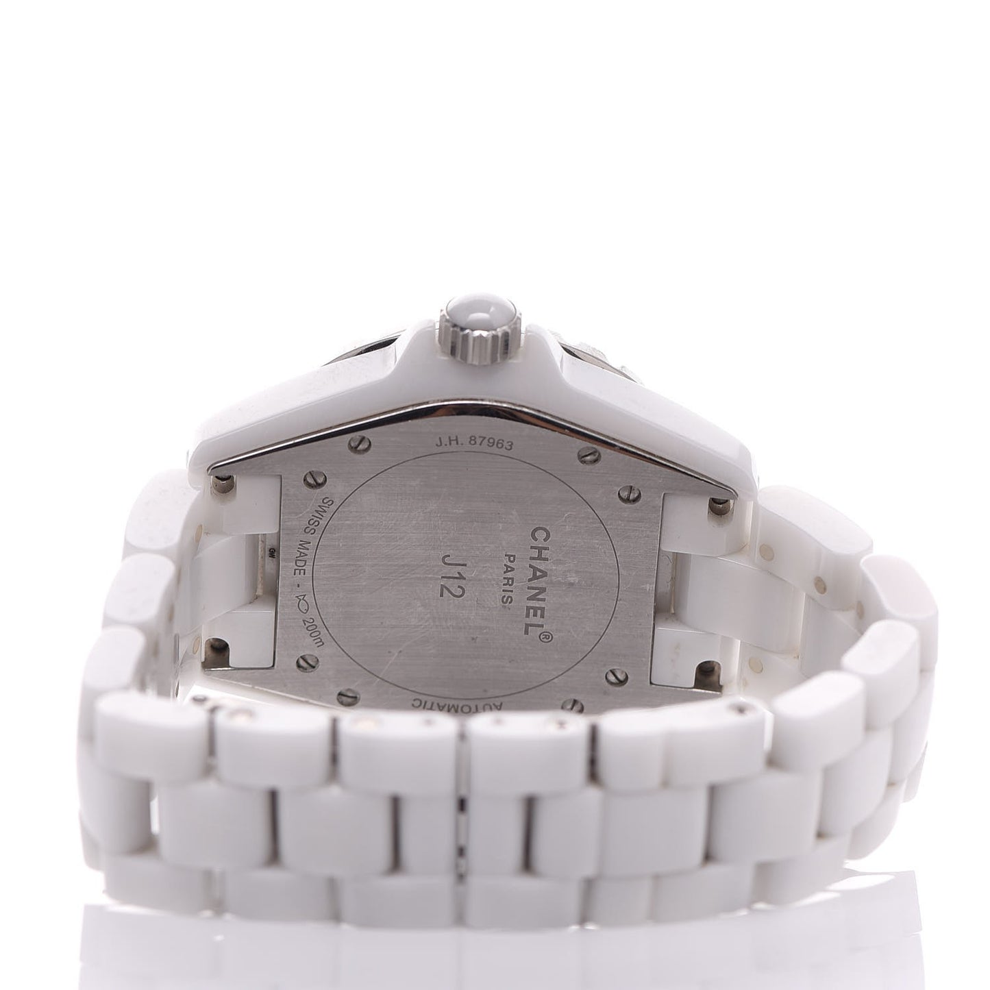 Stainless Steel Ceramic Diamond Pave Bezel 38mm J12 Automatic Watch White