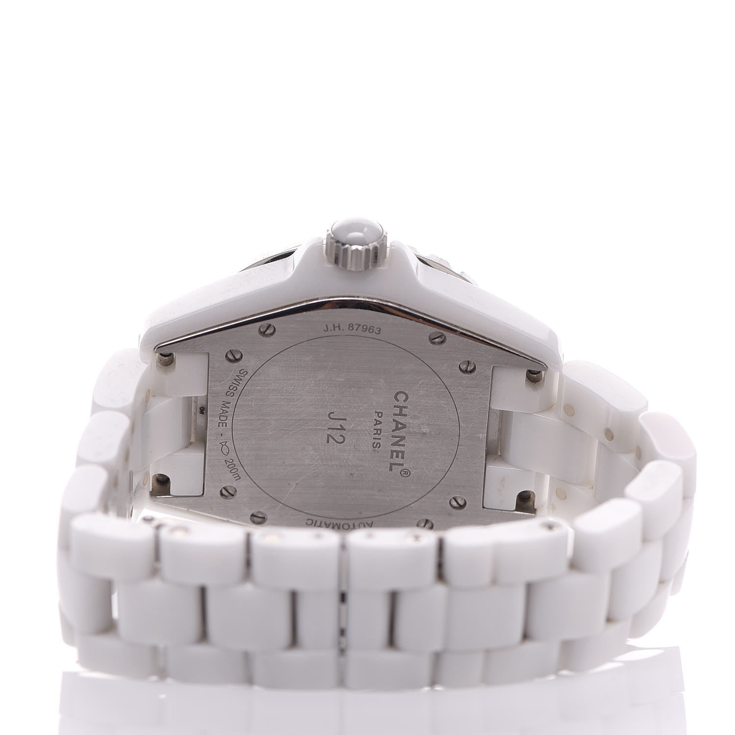 Chanel Stainless Steel Ceramic Diamond Pave Bezel 38mm J12 Automatic Watch White 5 of 6