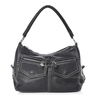 Prada Vitello Daino Hobo Black 1 of 12