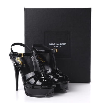 Saint Laurent Patent Tribute 105 Platform Sandals 35.5 Black 9 of 10