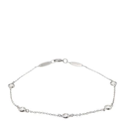 Tiffany Sterling Silver Diamond .25ct Elsa Peretti Diamonds By The Yard Bracelet 1 of 6