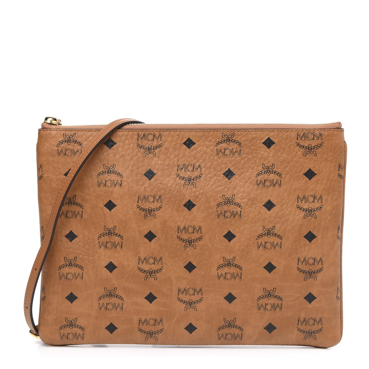 Visetos Medium Crossbody Pouch Cognac