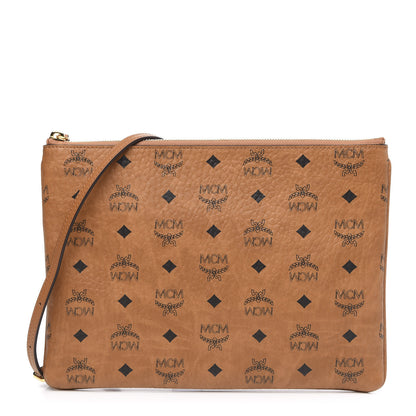 MCM Visetos Medium Crossbody Pouch Cognac 1 of 9