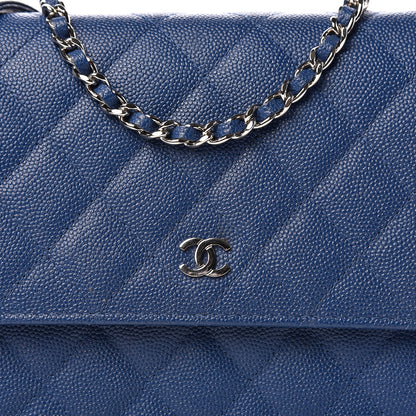 Chanel Caviar Quilted Square Wallet On Chain WOC Navy 10 of 10