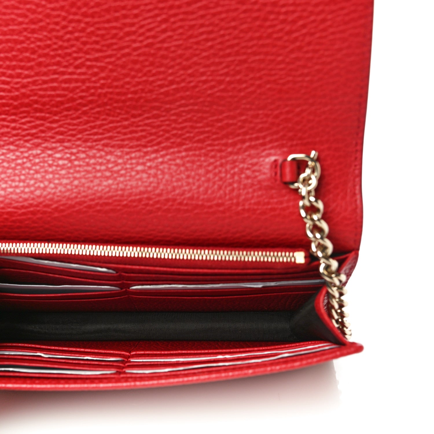 Gucci Dollar Calfskin Interlocking G Chain Wallet Red 5 of 10