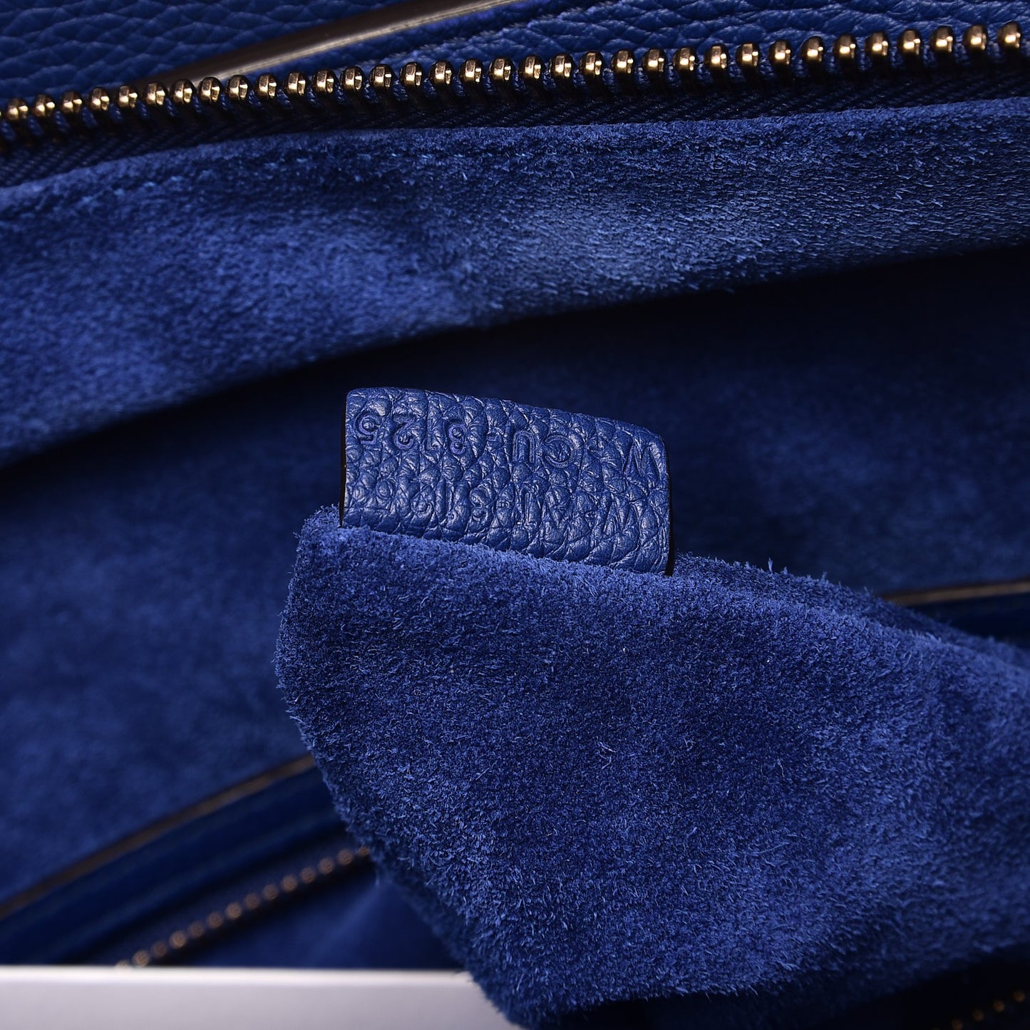 Drummed Calfskin Mini Luggage Indigo