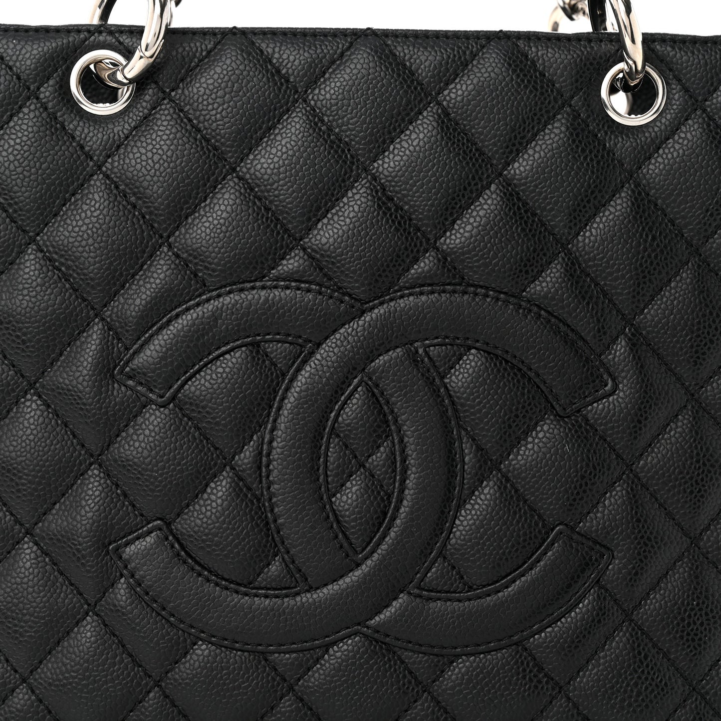 Caviar Quilted Grand Shopping Tote GST Black