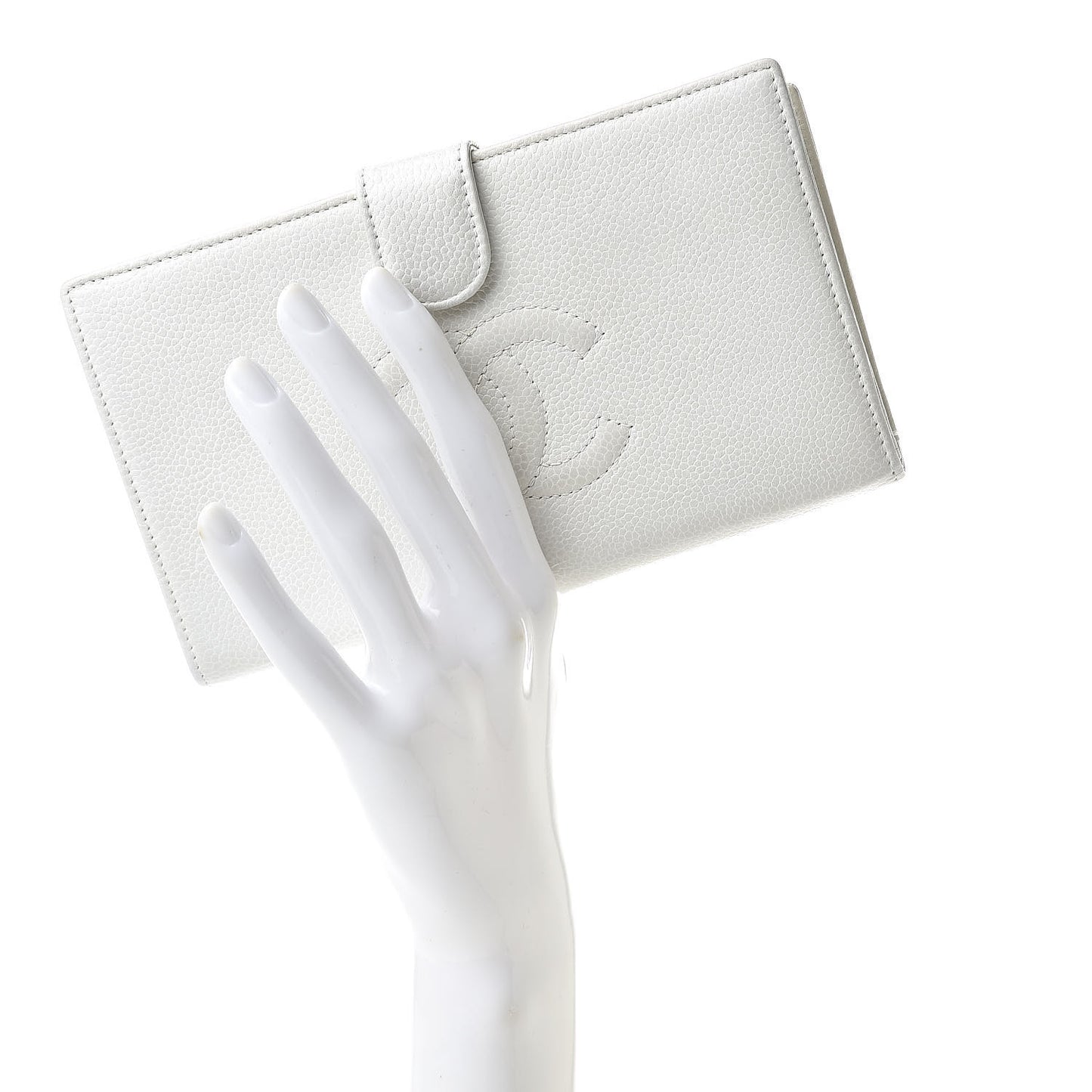 Caviar Timeless CC French Wallet White