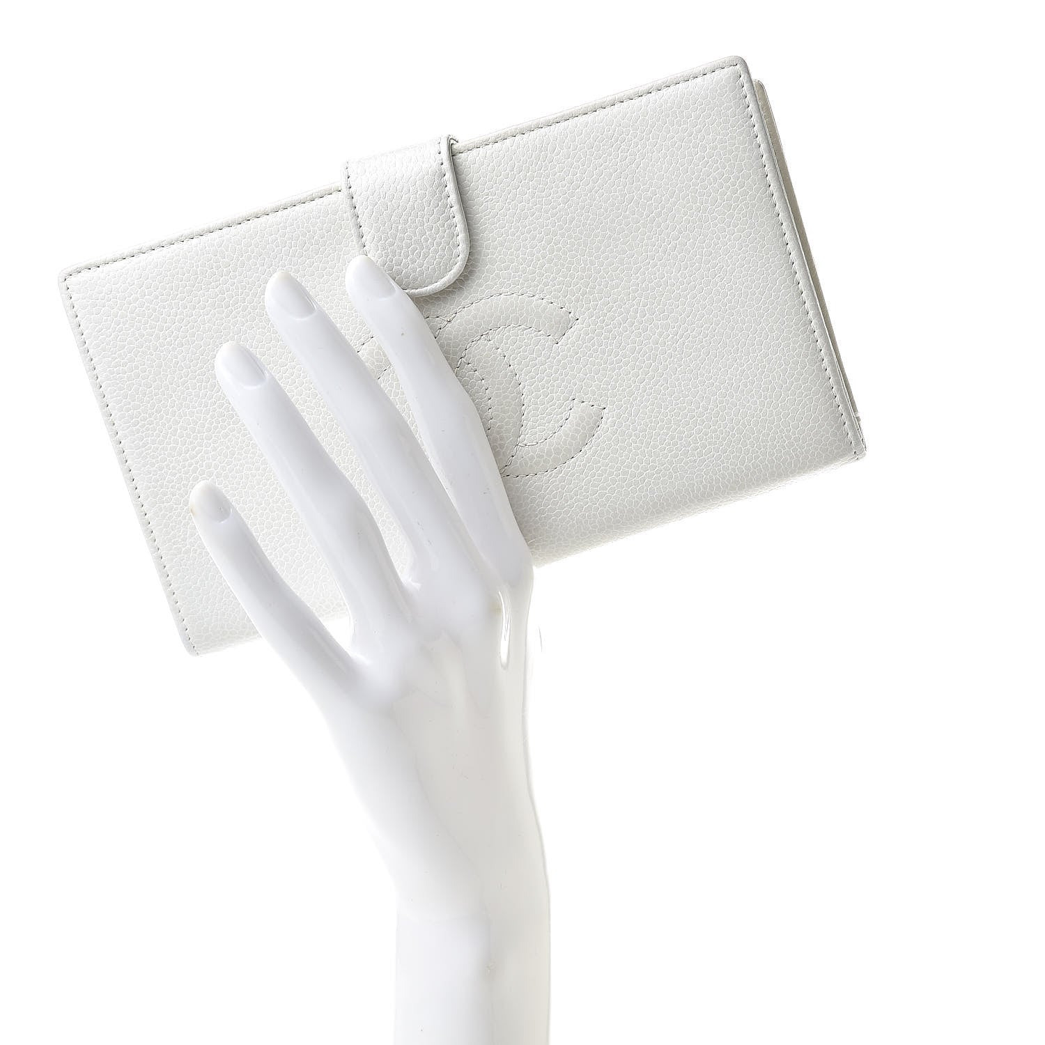 Chanel Caviar Timeless CC French Wallet White 2 of 14