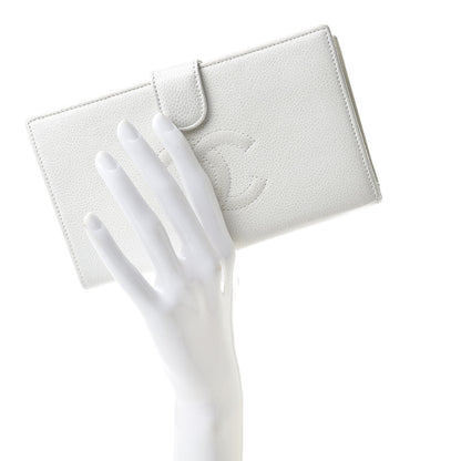 Chanel Caviar Timeless CC French Wallet White 2 of 14