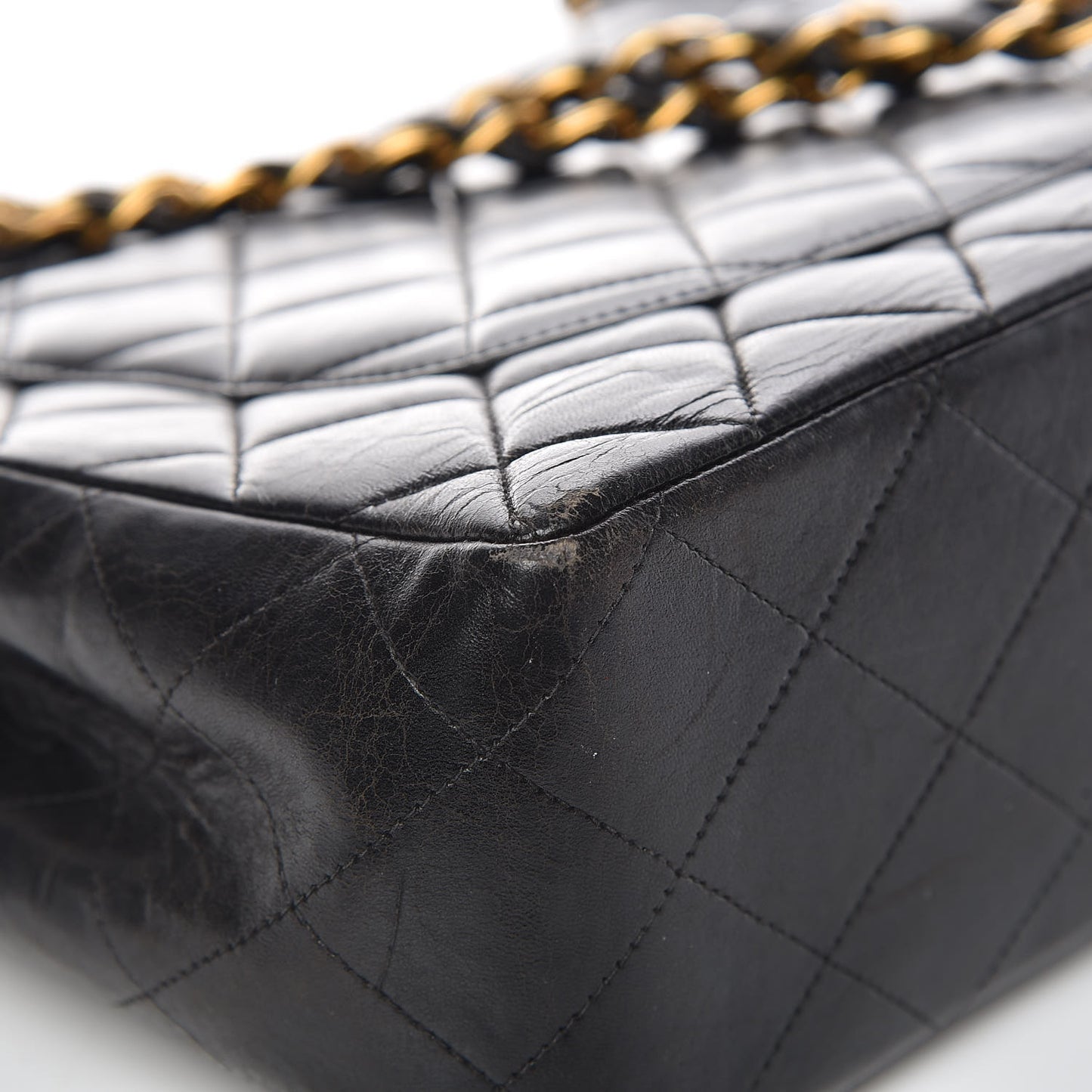Lambskin Quilted Jumbo Single Flap Black