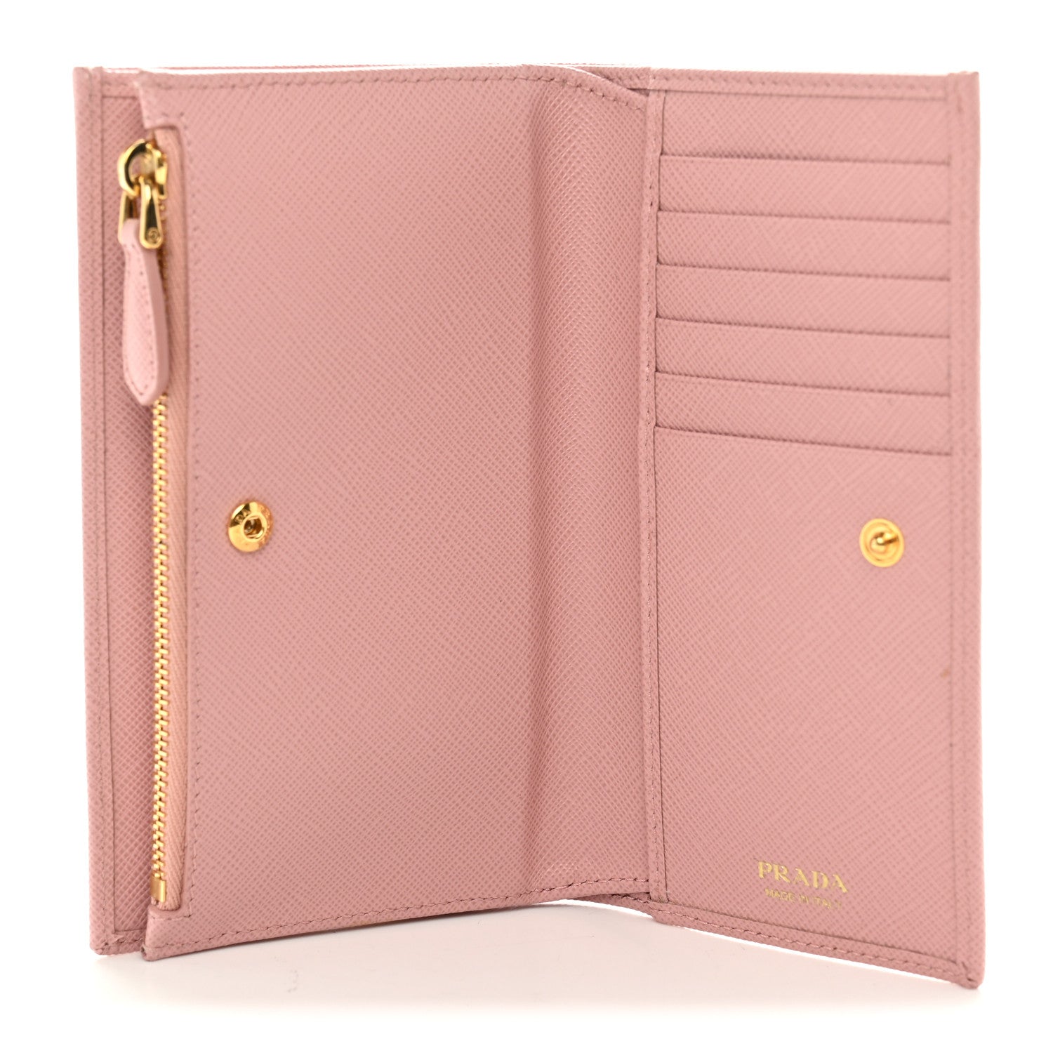 Prada Saffiano Calfskin Triangle Continental Wallet Baby Pink 5 of 10