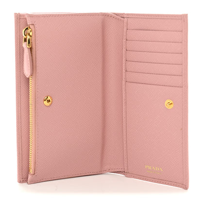 Prada Saffiano Calfskin Triangle Continental Wallet Baby Pink 5 of 10