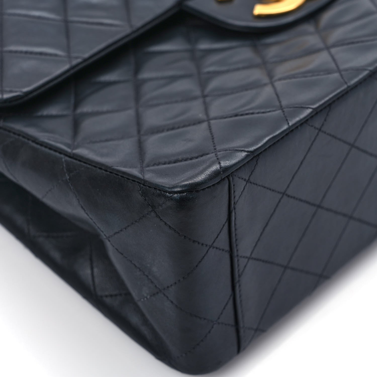 Chanel Lambskin Quilted XL Jumbo Single Flap Black 10 of 12