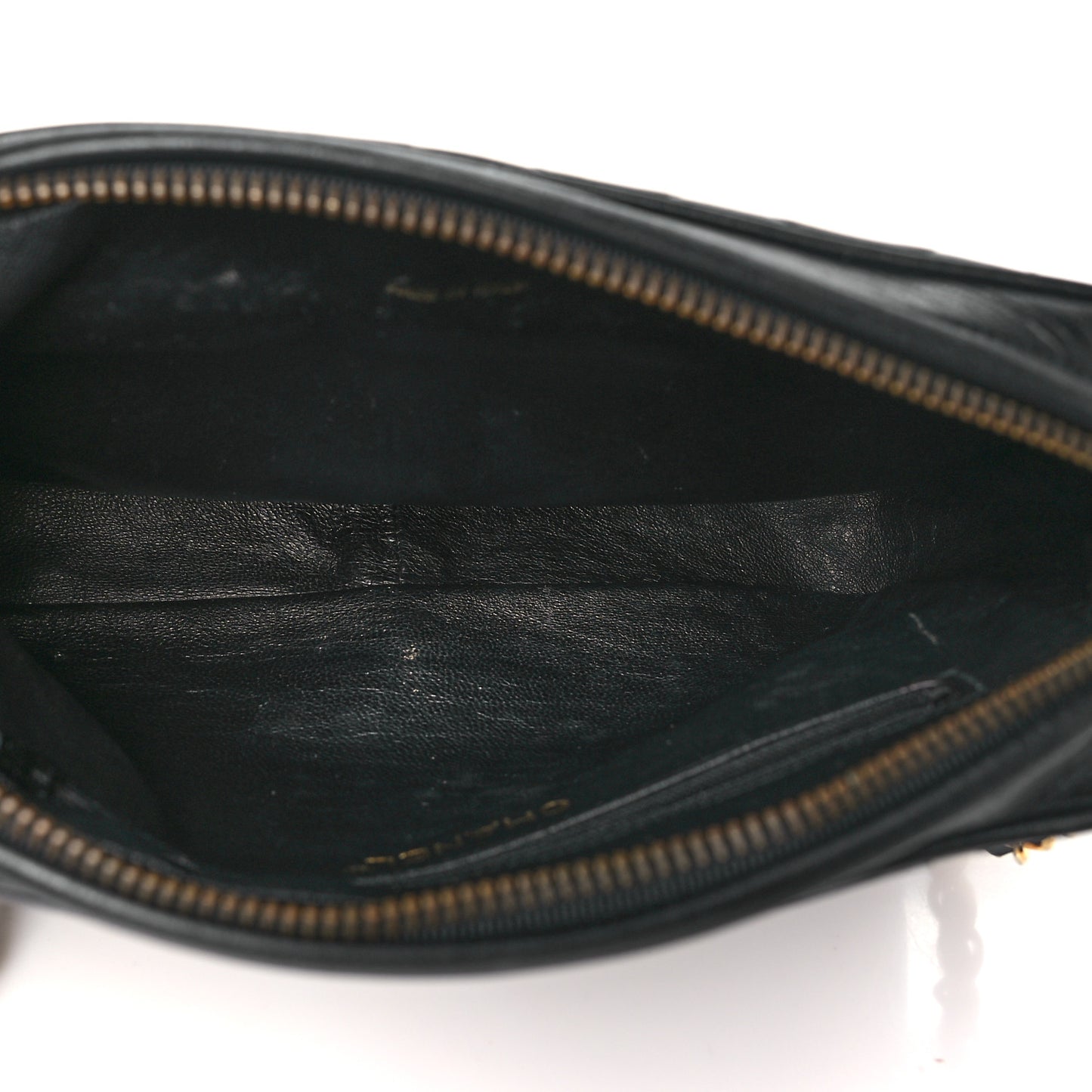 Lambskin Quilted Tassel Camera Case Black