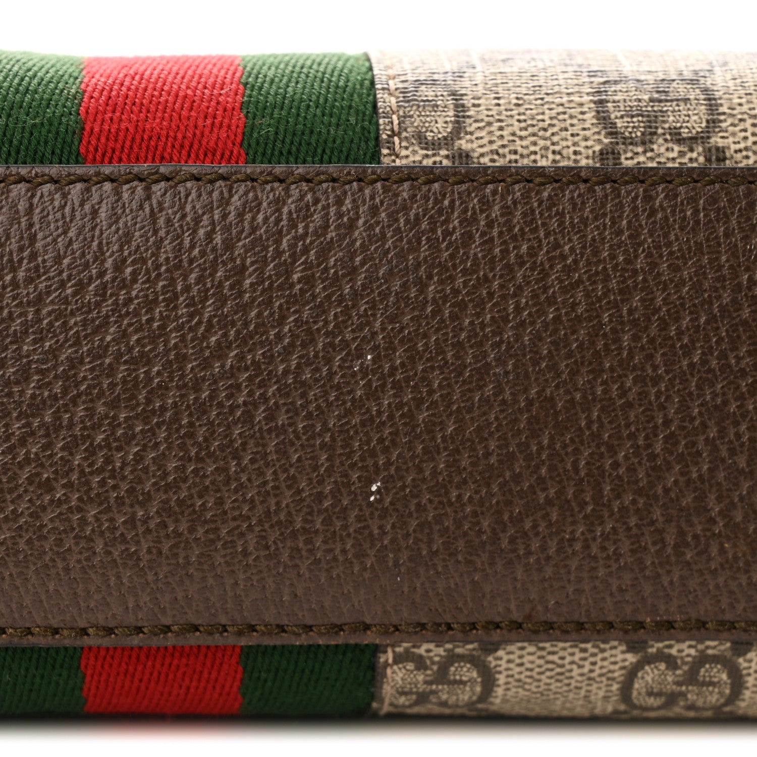 Gucci GG Supreme Monogram Textured Dollar Calfskin Web Small Ophidia Dome Shoulder Bag Beige Ebony New Acero 11 of 12