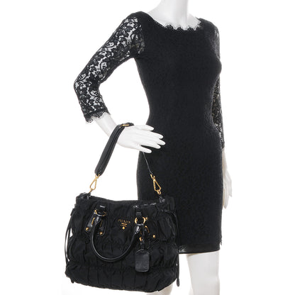 Prada Tessuto Nylon Gaufre Tote Nero Black 2 of 9