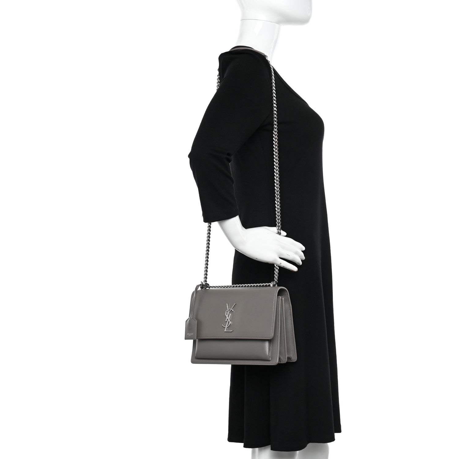 Saint Laurent Calfskin Medium Monogram Sunset Fog 2 of 23