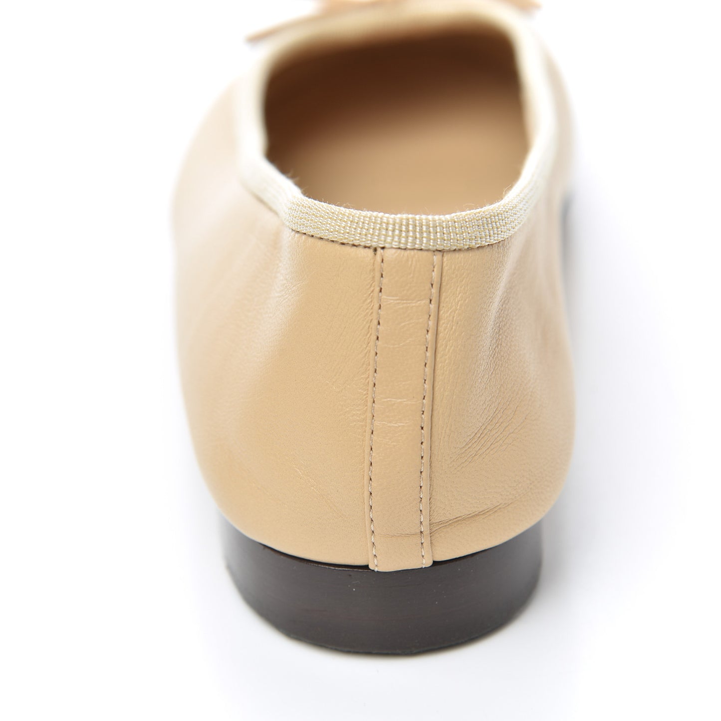 Lambskin Cap Toe CC Ballerina Flats 37.5 Beige Black