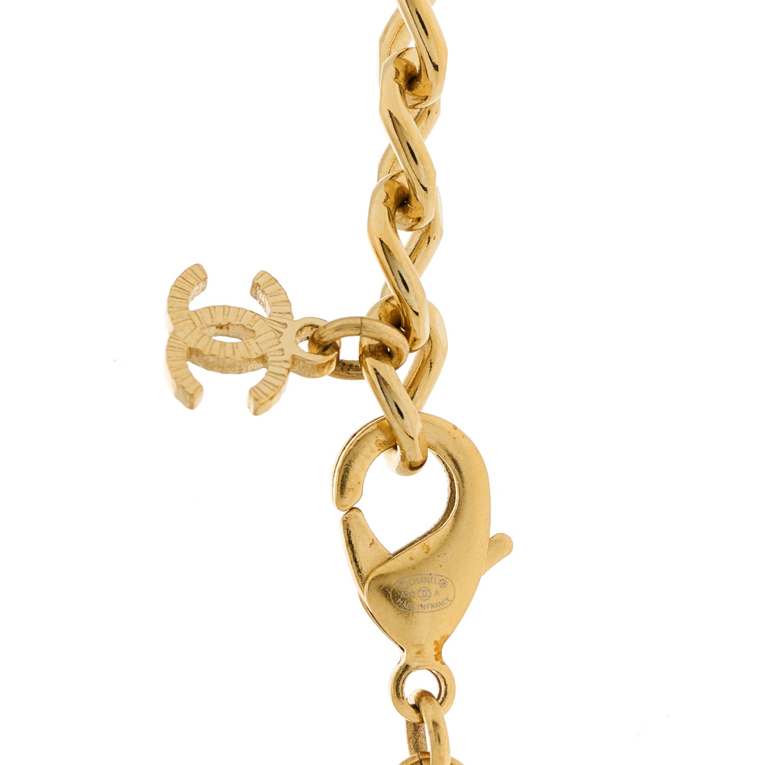 Chanel Metal Chain Link CC Multi Strand Choker Necklace Gold 4 of 5