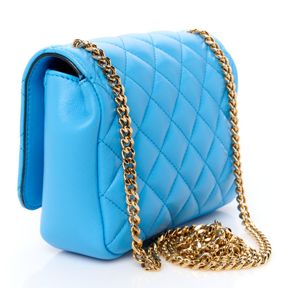 Versace Nappa Quilted Small Medusa Chain Crossbody Blue 3 of 10
