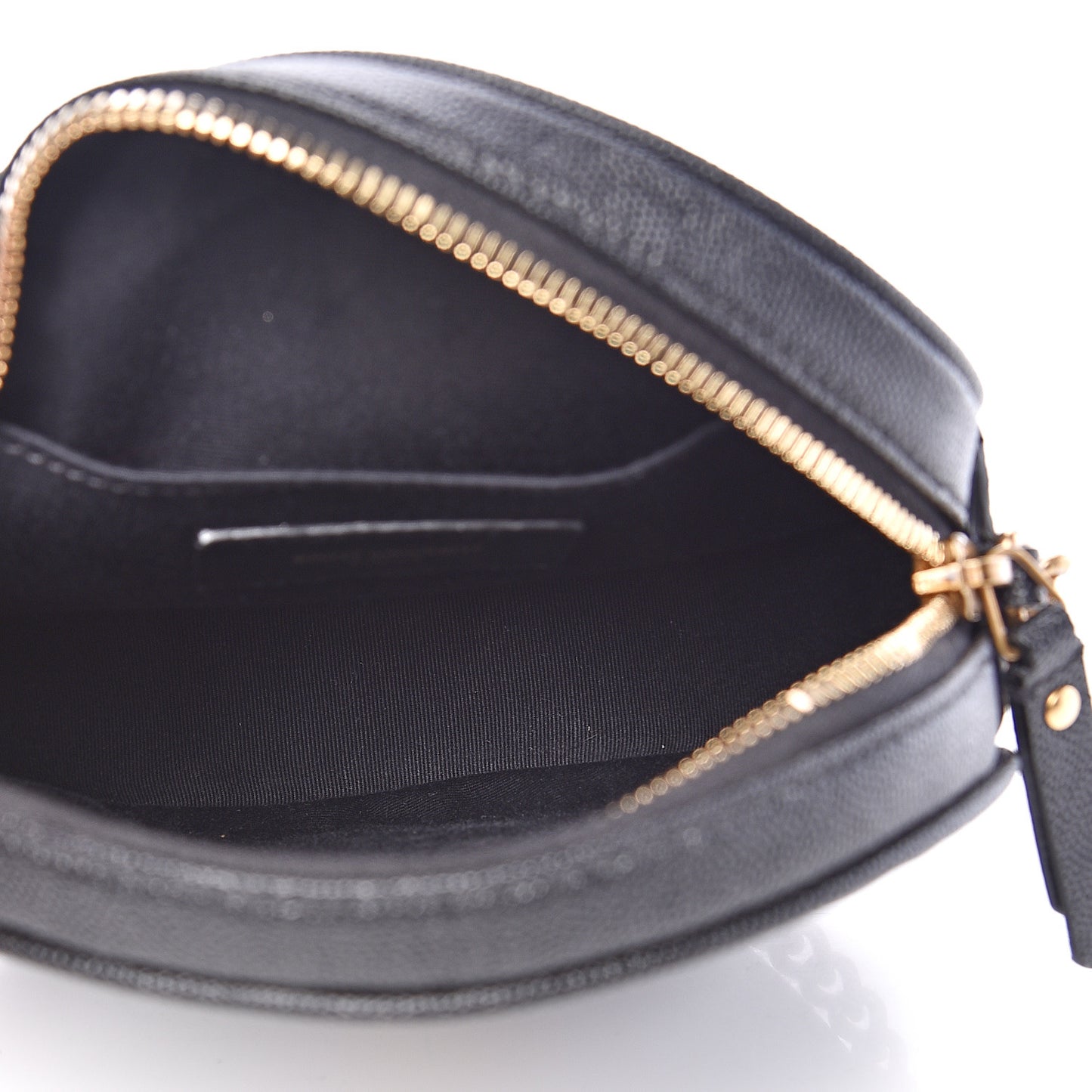 Grain De Poudre Matelasse Chevron Quilted Round Vinyle Camera Bag Black