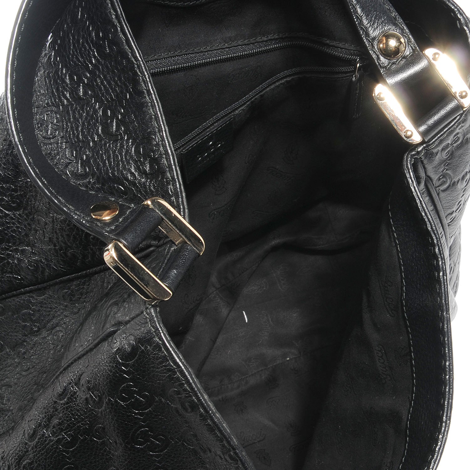 Gucci Guccissima New Ladies Web Large Hobo Black 6 of 8