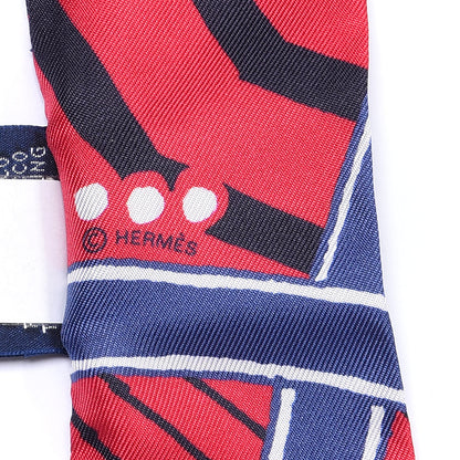Hermes Silk Jeu de Soie Uniforme Twilly Rouge Bordeaux Marine 4 of 4