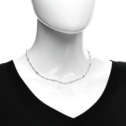 Roberto Coin 18K White Gold Diamond By the Inch Seven Station Dog Bone Necklace 2 of 4
