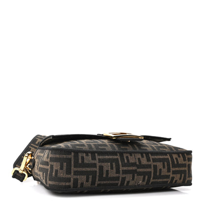 Fendi Fabric Jacquard FF 1974 Medium Baguette Tobacco Moro Black 4 of 9