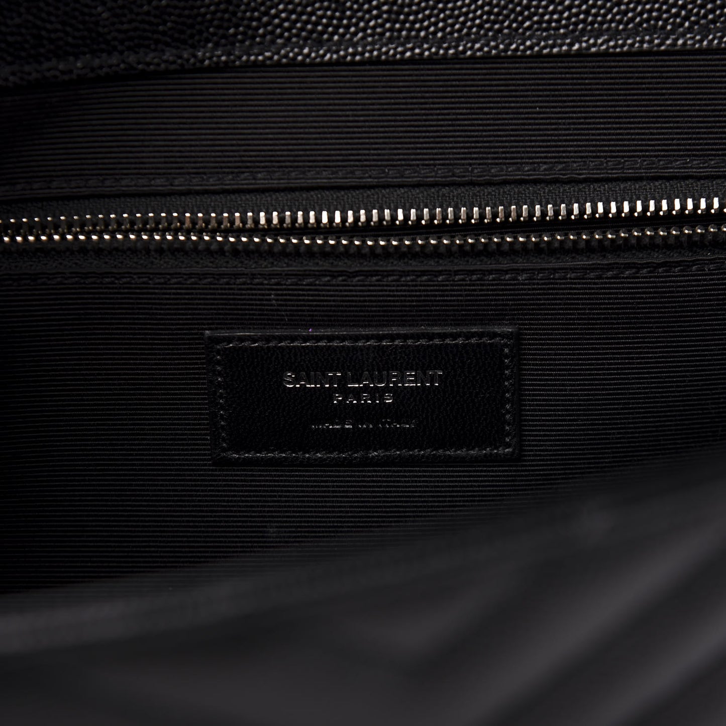 Grain De Poudre Matelasse Chevron Large Monogram Satchel Black