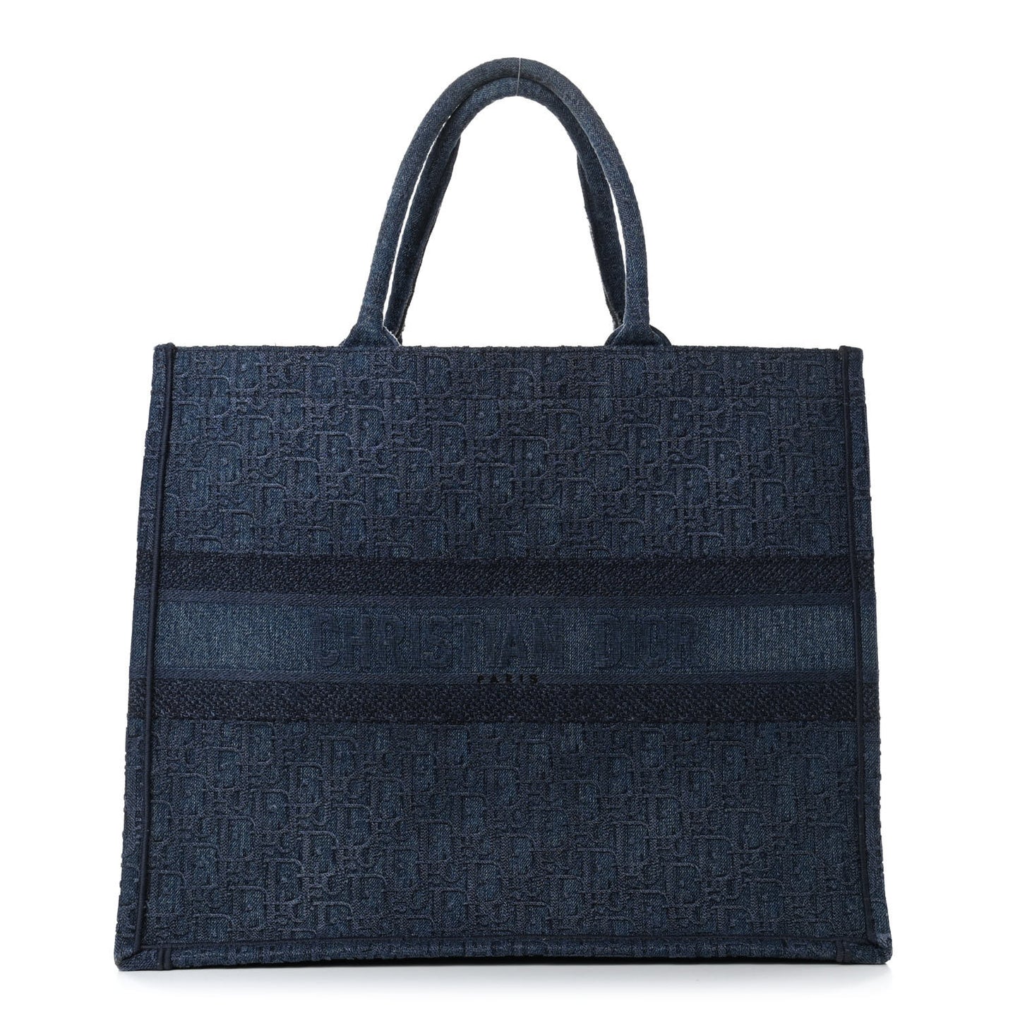 Oblique Denim Book Tote Denim Blue