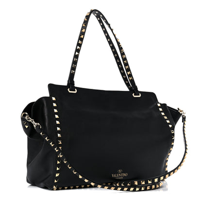 Valentino Garavani Vitello Medium Rockstud Tote Black 3 of 14