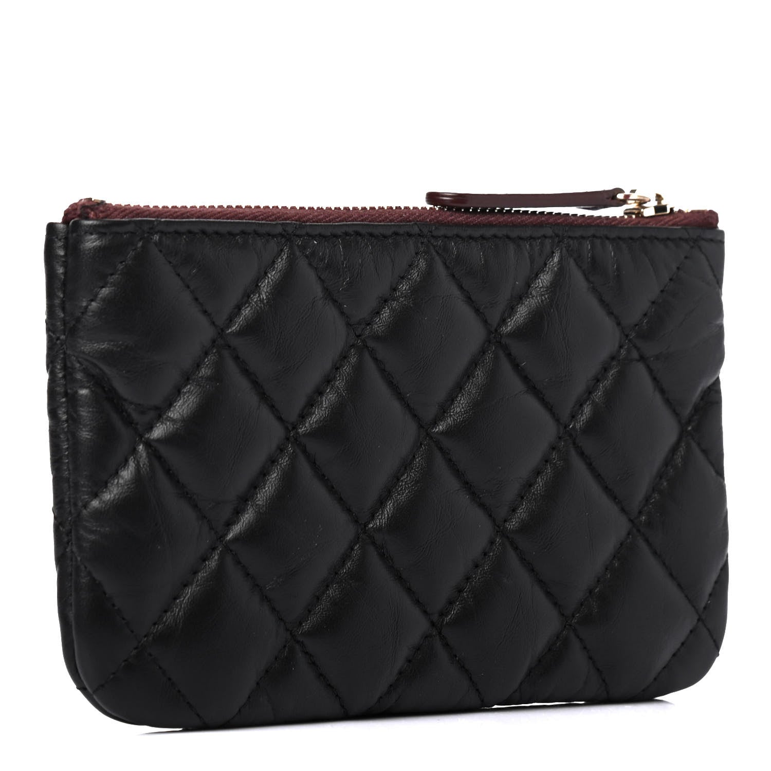 Chanel Aged Calfskin Quilted Small Lucky Charms Cosmetic Case Black 2 of 4
